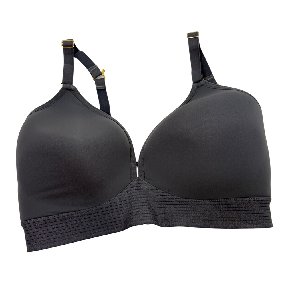 Lively All Day Deep V No-Wire Bra Charcoal Gray 34DDD Convertible Racerback